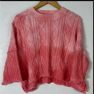NWT Free People Washed Ashore Boho Oversized Crewneck Cable Knit Sweater Casual